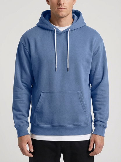 Cozy Hoodie for Men with Drawstring Hood Long Sleeve Kangaroo Pocket Fleece Relaxed Style