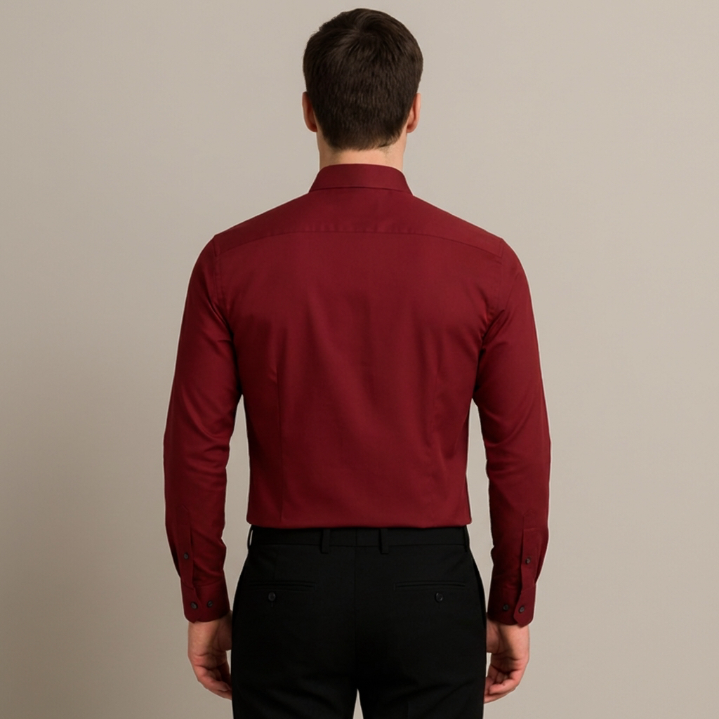 Classic Business Shirt for Men with Spread Collar Long Sleeve Button Up Slim Fit Office Style