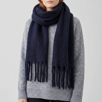 Cozy Wrap Scarf for Women with Tassel Fringe Soft Brushed Oversized Blanket Style