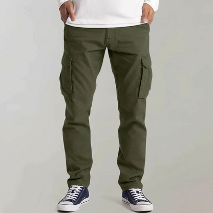 Stylish Cargo Pants for Men with Slim Fit Straight Multi Pocket Cotton Outdoor Style