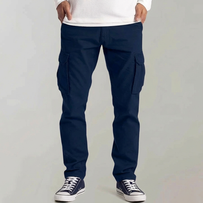 Stylish Cargo Pants for Men with Slim Fit Straight Multi Pocket Cotton Outdoor Style