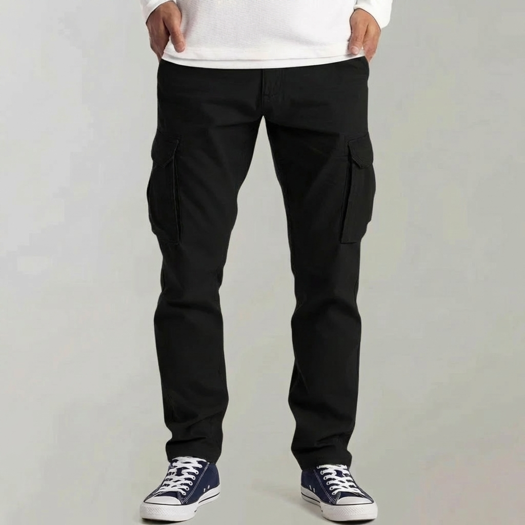 Stylish Cargo Pants for Men with Slim Fit Straight Multi Pocket Cotton Outdoor Style