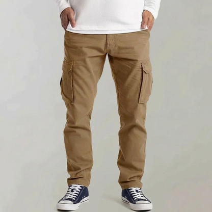 Stylish Cargo Pants for Men with Slim Fit Straight Multi Pocket Cotton Outdoor Style