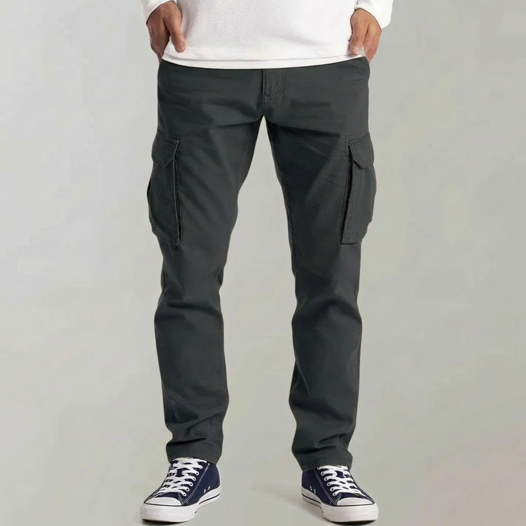 Stylish Cargo Pants for Men with Slim Fit Straight Multi Pocket Cotton Outdoor Style