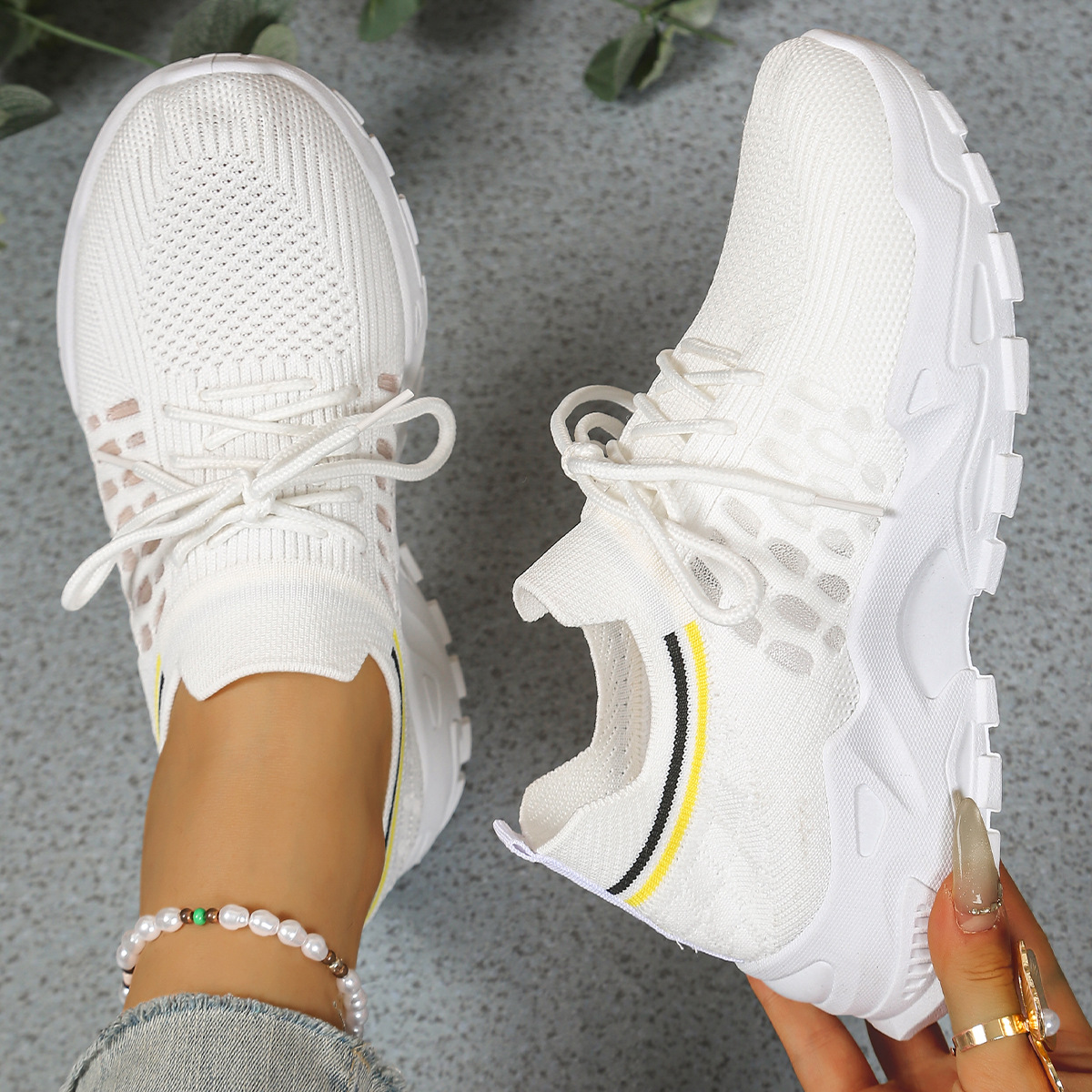 Comfortable Mesh Running Sneakers for Women with Lightweight Chunky Sole