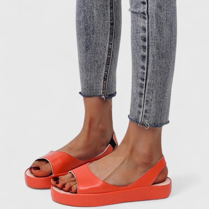 Comfortable Sandals for Women with Cushioned Platform Open Toe Slip On Style