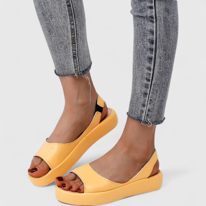 Comfortable Sandals for Women with Cushioned Platform Open Toe Slip On Style