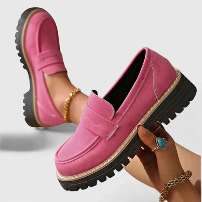 Comfortable Loafers for Women with Penny Strap Chunky Sole Slip On Style