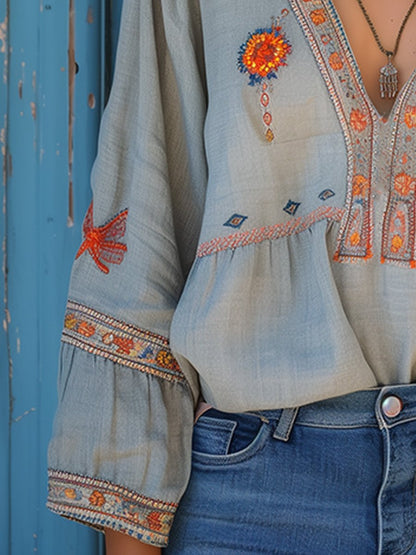 Jessica | Women’s Summer Bohemian Embroidered Blouse