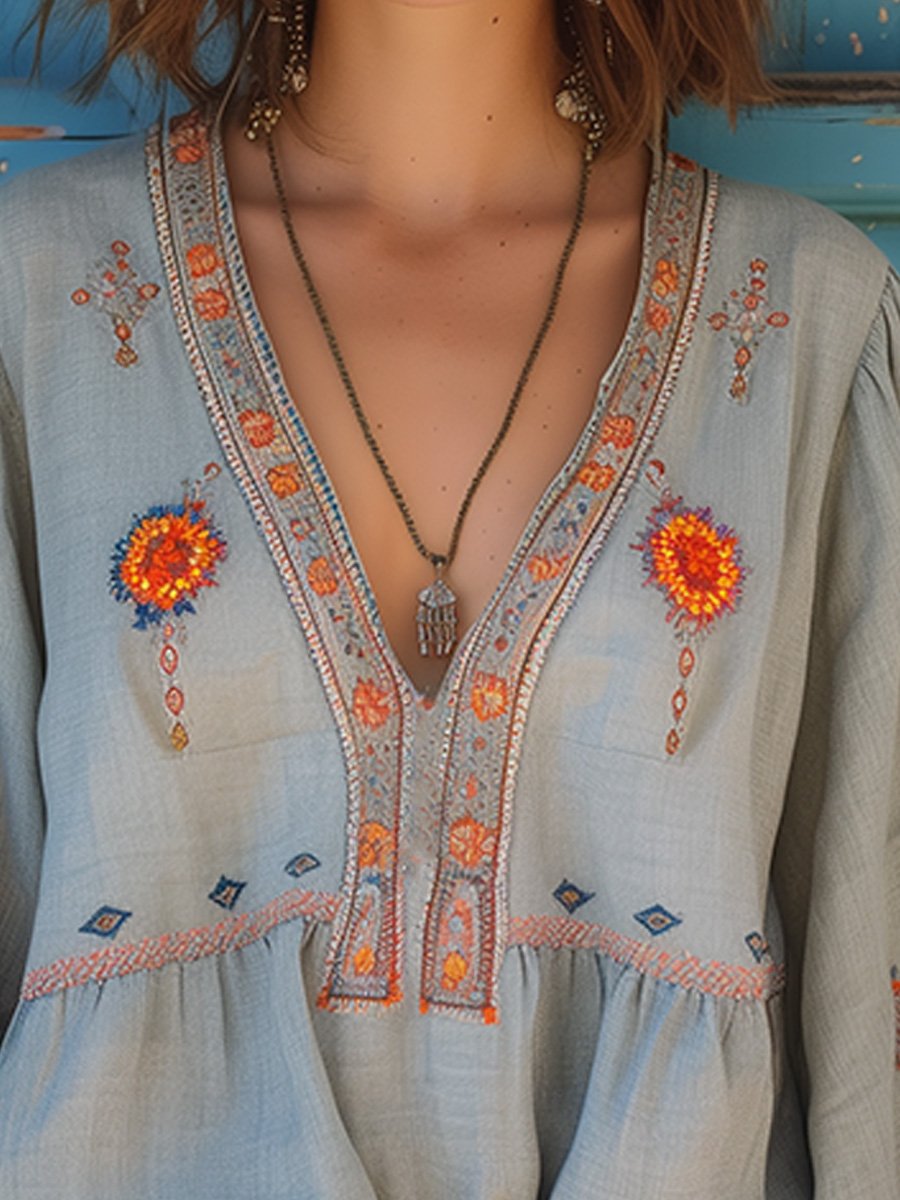 Jessica | Women’s Summer Bohemian Embroidered Blouse