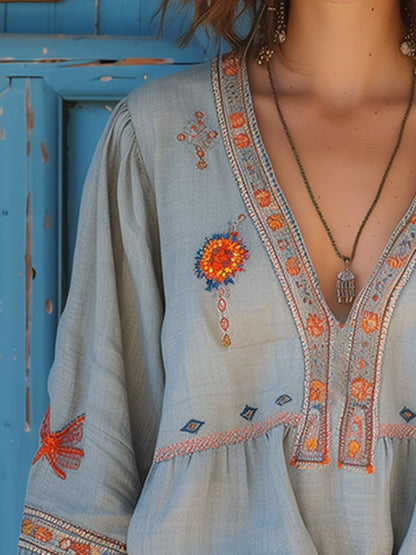 Jessica | Women’s Summer Bohemian Embroidered Blouse
