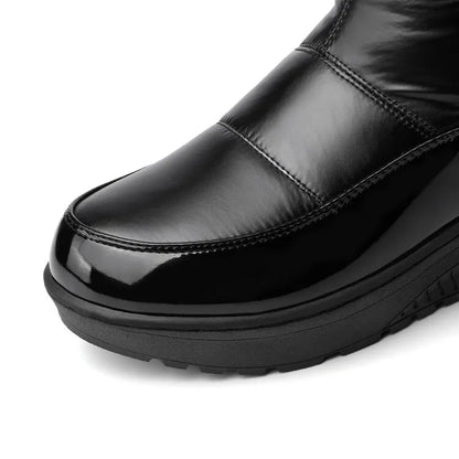 Cozy Over The Knee Boots for Women with Quilted Fleece Lined Round Toe Flatform Winter Style
