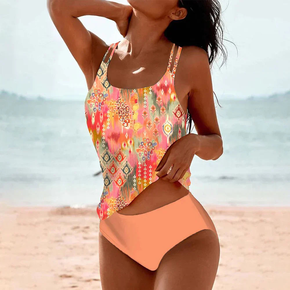 Tracy - Scoop Neck Tankini Set