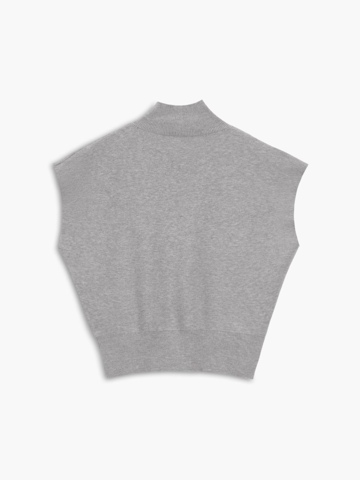 Elegant Sleeveless Top for Women with High Neck Cap Sleeve Knit Casual Style