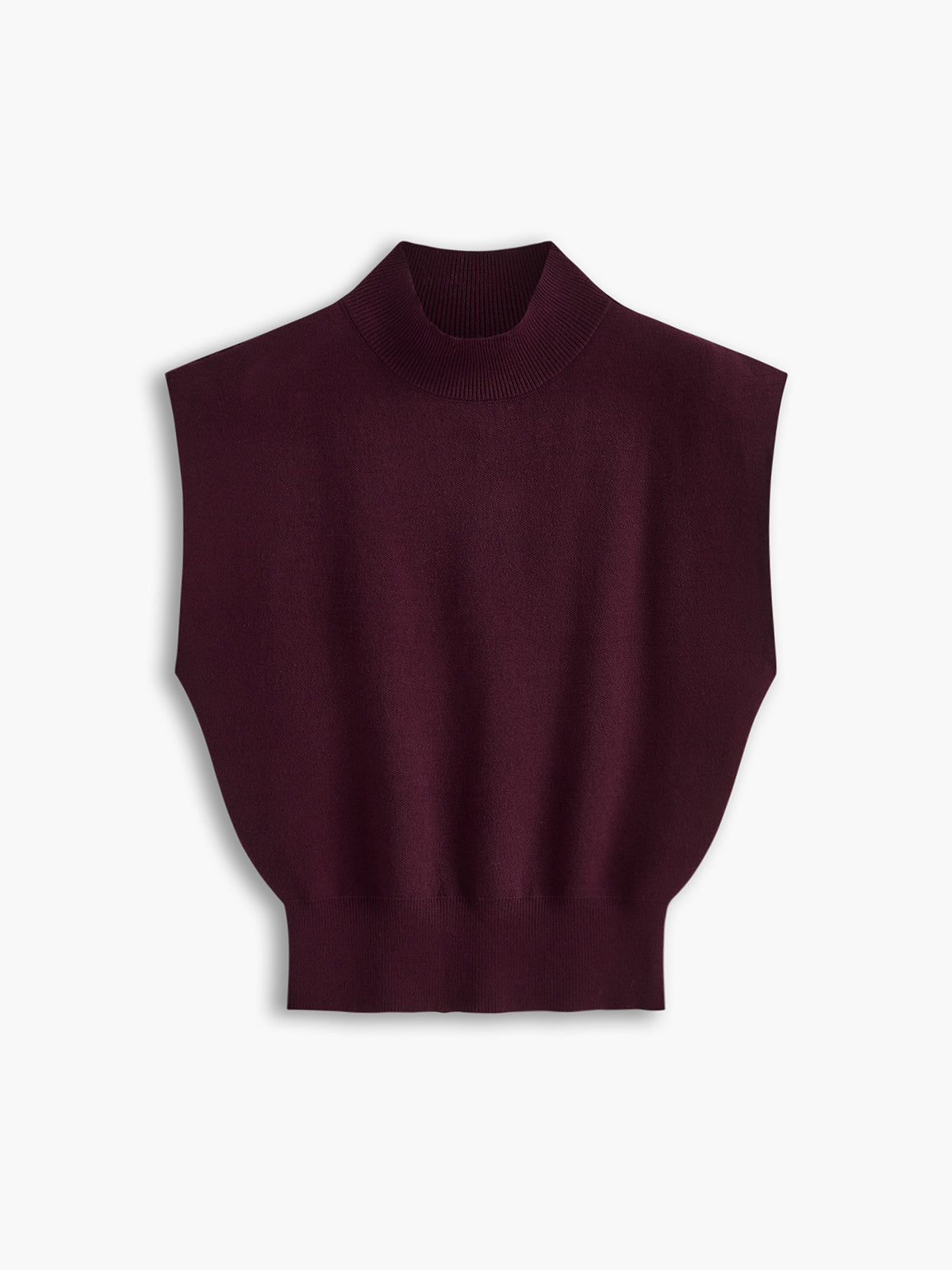 Elegant Sleeveless Top for Women with High Neck Cap Sleeve Knit Casual Style