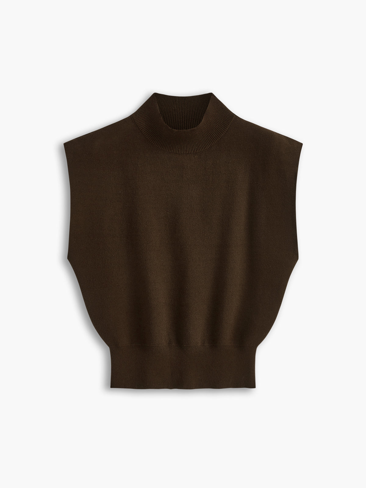 Elegant Sleeveless Top for Women with High Neck Cap Sleeve Knit Casual Style
