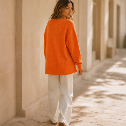 Comfortable Waffle Knit Henley Top for Women with Round Neck Long Sleeve Oversized Fall Style
