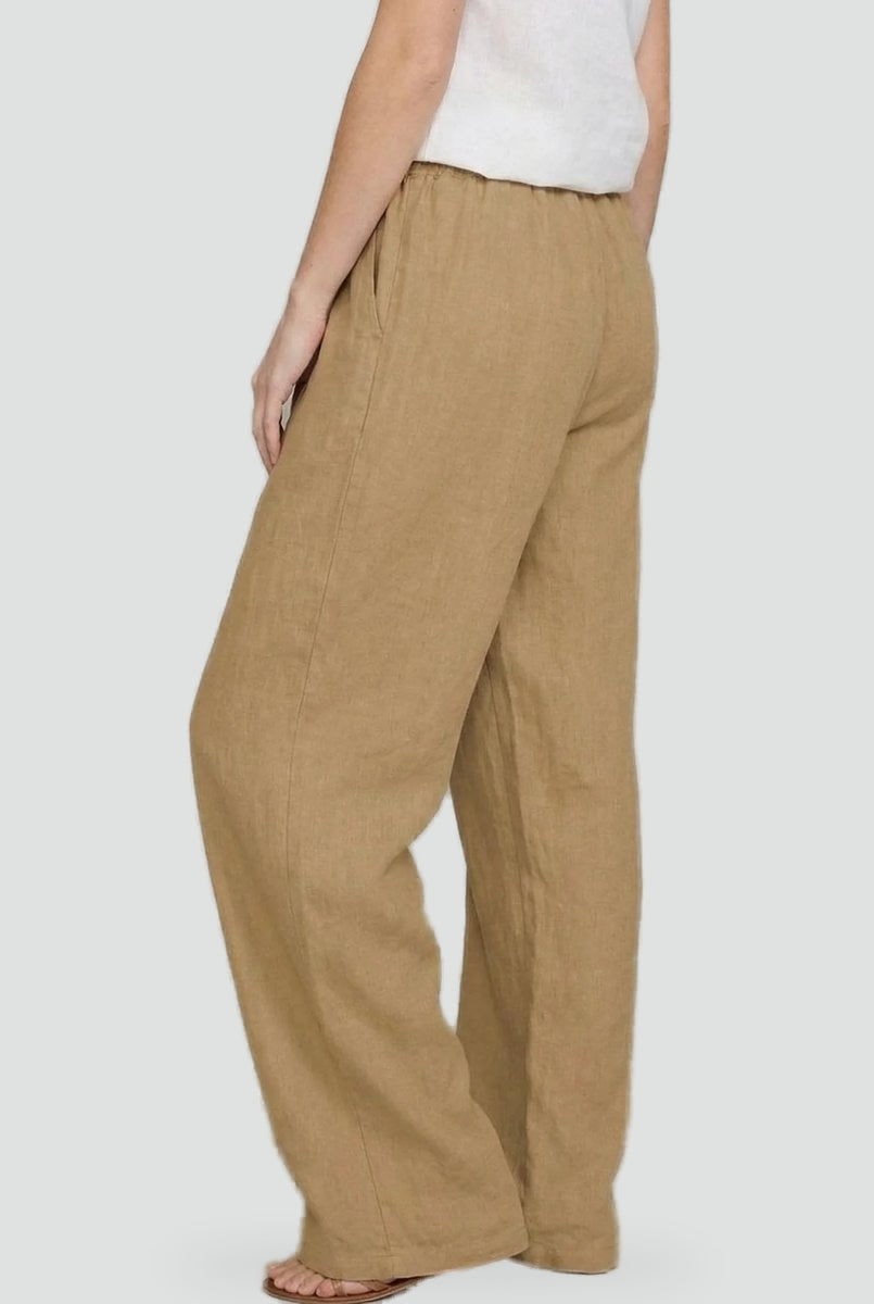 Effortless Linen Pants for Women with High Waist Drawstring Wide Leg Relaxed Casual Style