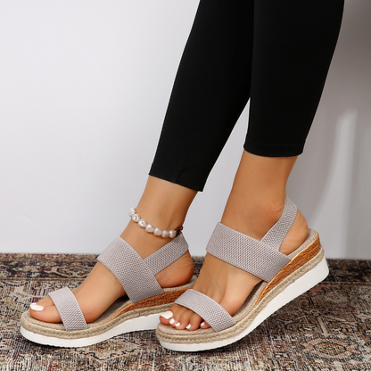 Comfortable Orthopedic Sandals for Women with Chunky Chain Strap Espadrille Platform Style