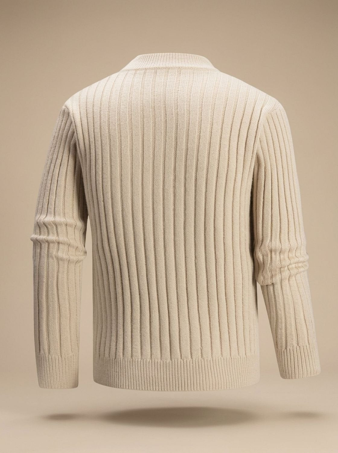 Cozy Cable Knit Sweater for Men with Mock Neck Long Sleeve Pullover Ribbed Regular Fit Style
