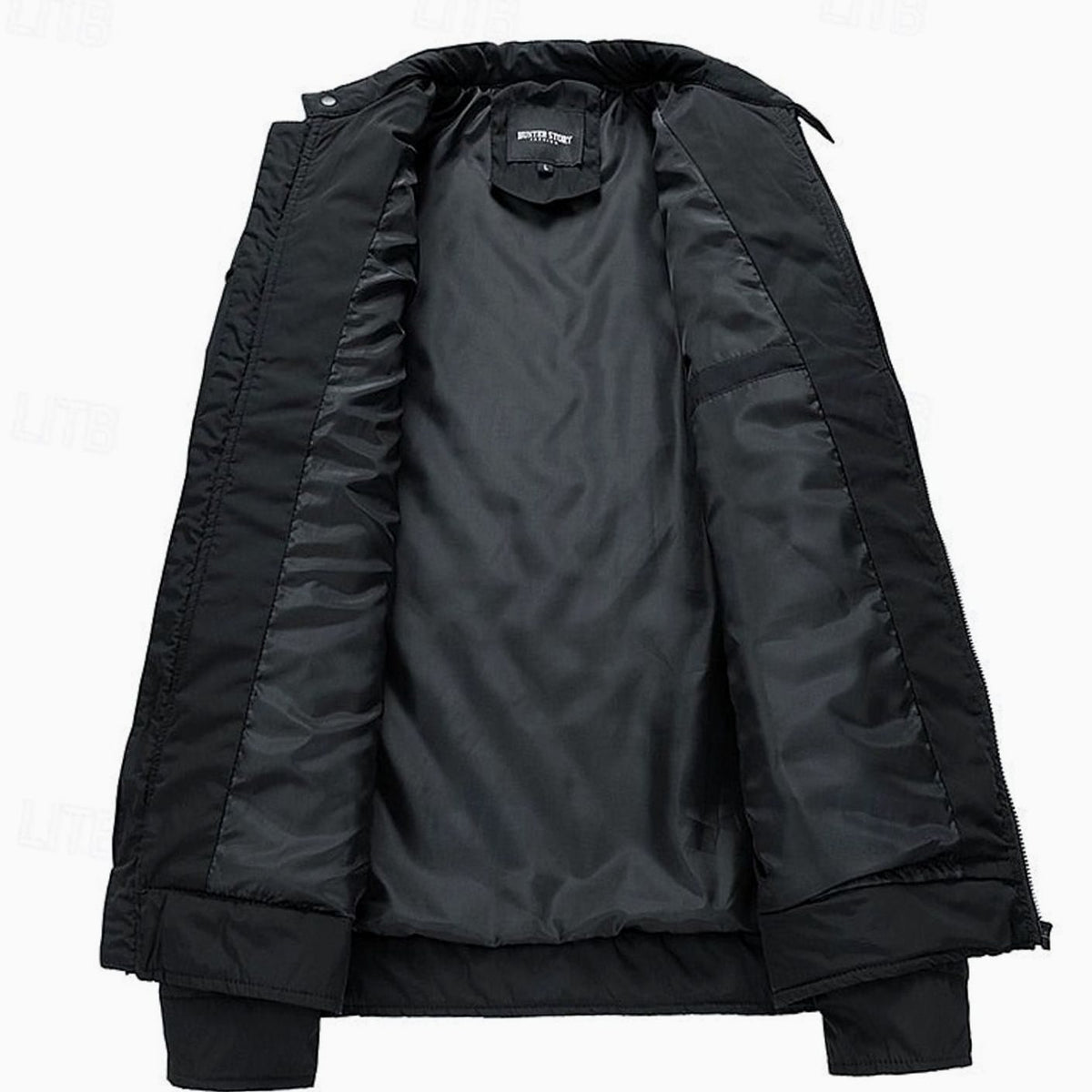 Cozy Diamond Quilted Moto Jacket for Men with Stand Collar Long Sleeve Full Zip Bomber Winter Style