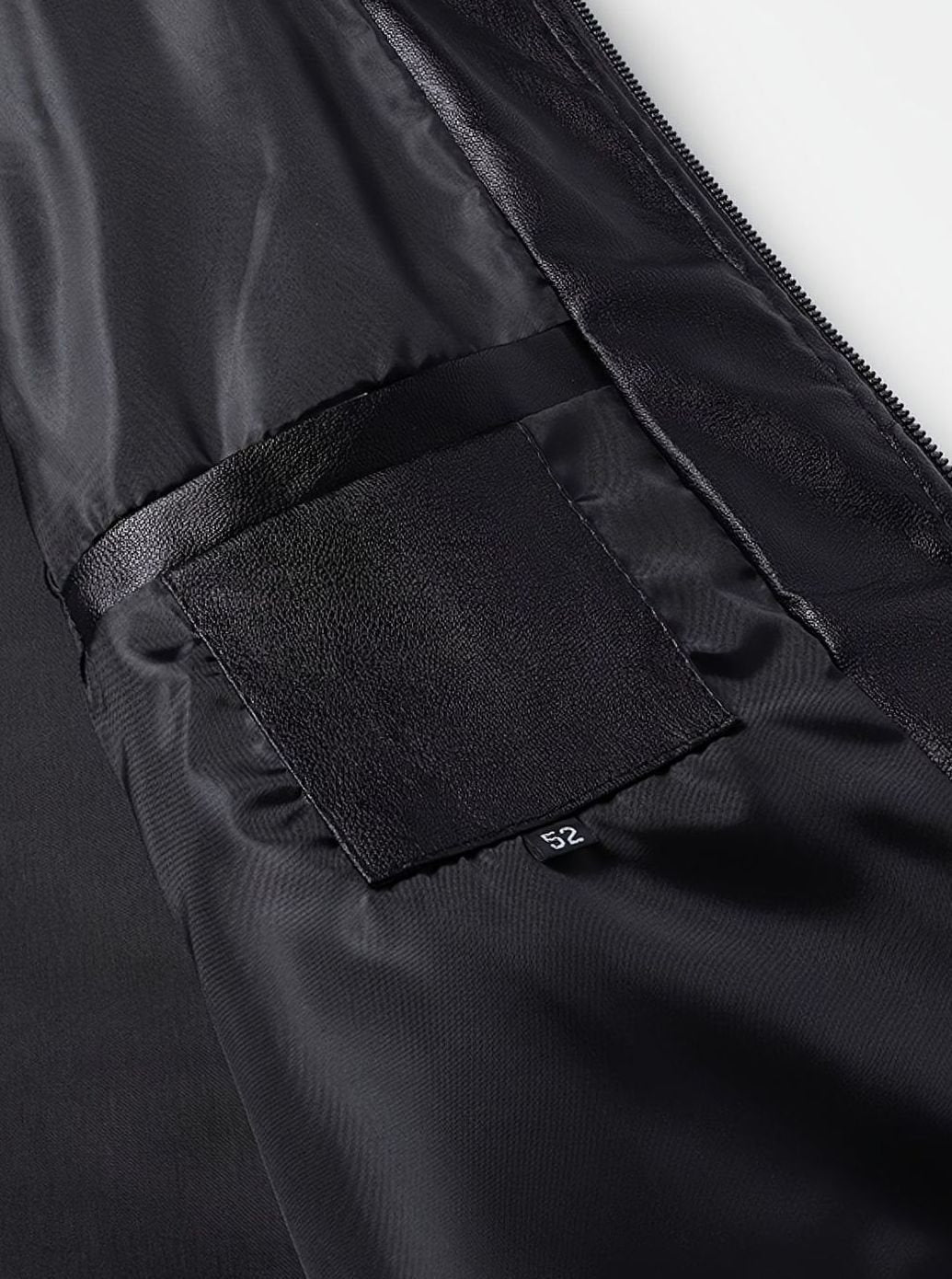 Cozy Black Faux Leather Bomber Jacket for Men with Stand Collar Long Sleeve Full Zip Slim Fit Style