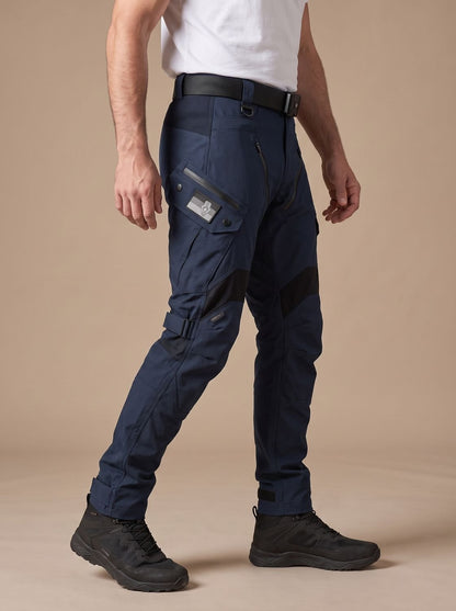 Rugged Tactical Cargo Pants for Men with Waterproof Multi-Pocket Articulated Zip Tapered Style