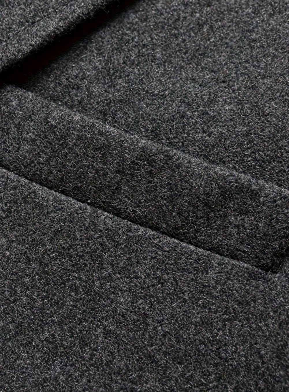 Cozy Gray Wool Long Overcoat for Men with Notched Lapel Long Sleeve Single Breasted Tailored Style