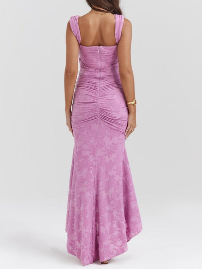 Elegant Mother of the Bride Dresses for Women with Corset Bodice Jacquard Lace Mermaid Midi