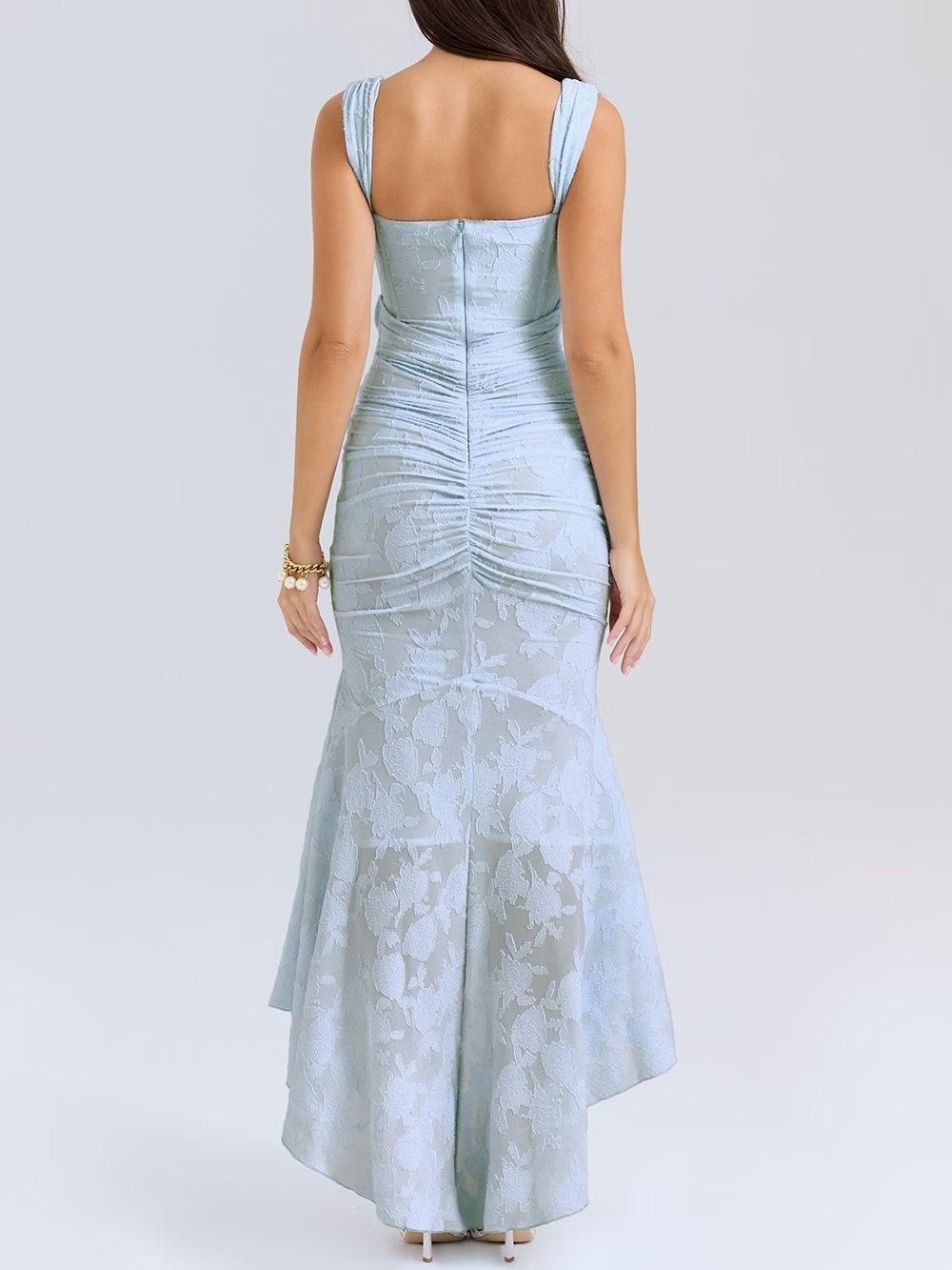 Elegant Mother of the Bride Dresses for Women with Corset Bodice Jacquard Lace Mermaid Midi
