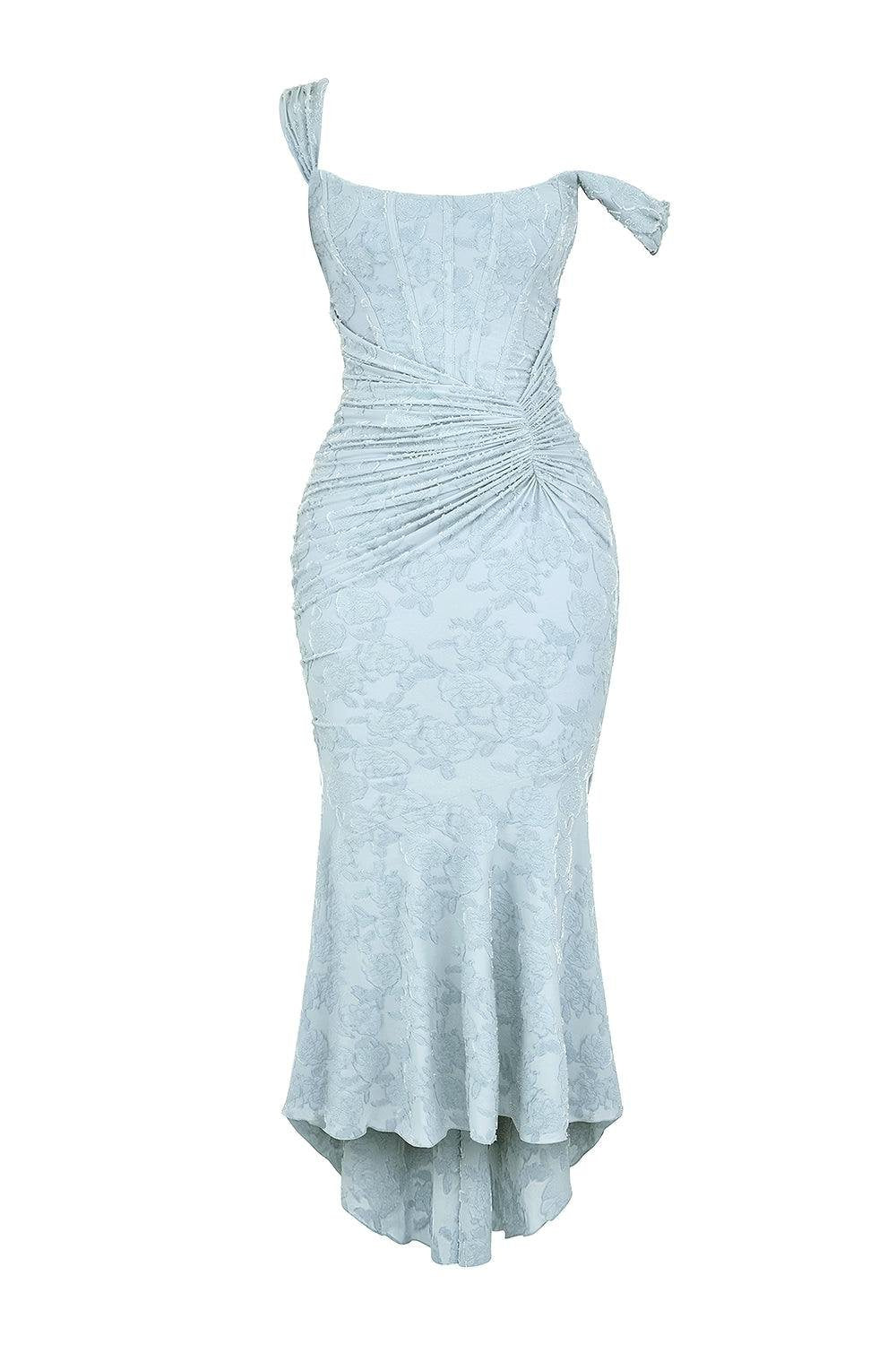 Elegant Mother of the Bride Dresses for Women with Corset Bodice Jacquard Lace Mermaid Midi