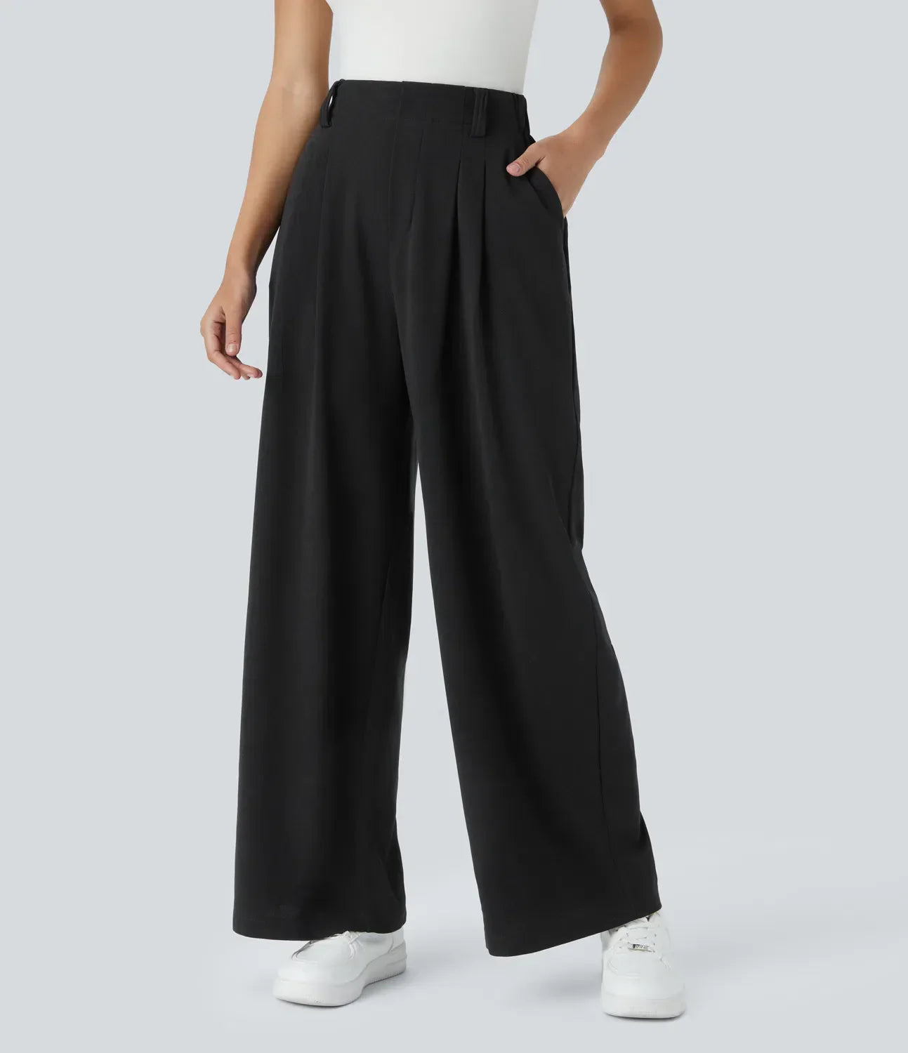 Elegant Wide Leg Pants for Women with High Waisted Pleated Tapered Relaxed Style