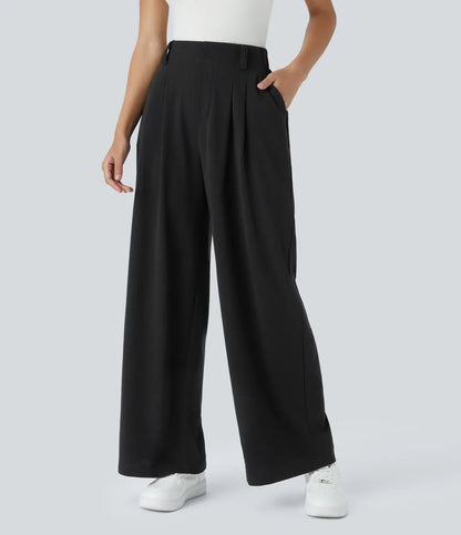 Effortless Wide Leg Pants for Women with High Waist Pleated Tapered Relaxed Casual Style