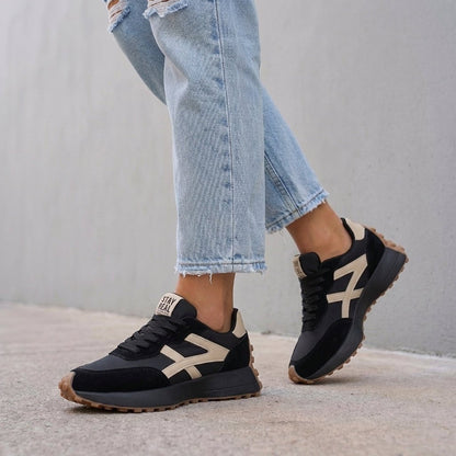 Comfortable Platform Sneakers for Women with Lace Up Low Top Orthopedic Supportive Style