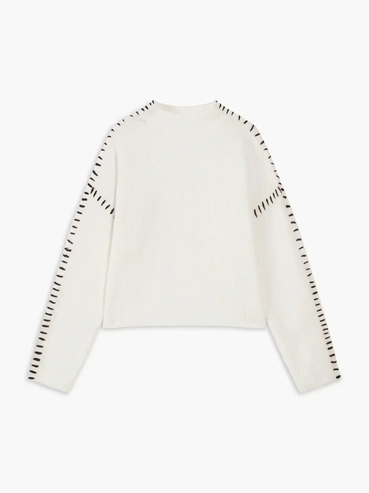 Cozy Whipstitch Oversized Sweater for Women with Mock Neck Long Sleeve Ribbed Relaxed Style