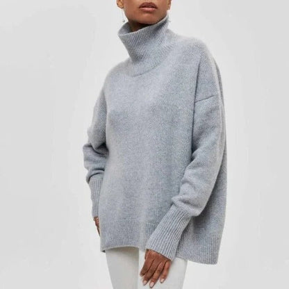 Comfortable Cable Knit Sweater for Women with Turtleneck Dolman Sleeve Oversized Relaxed Style