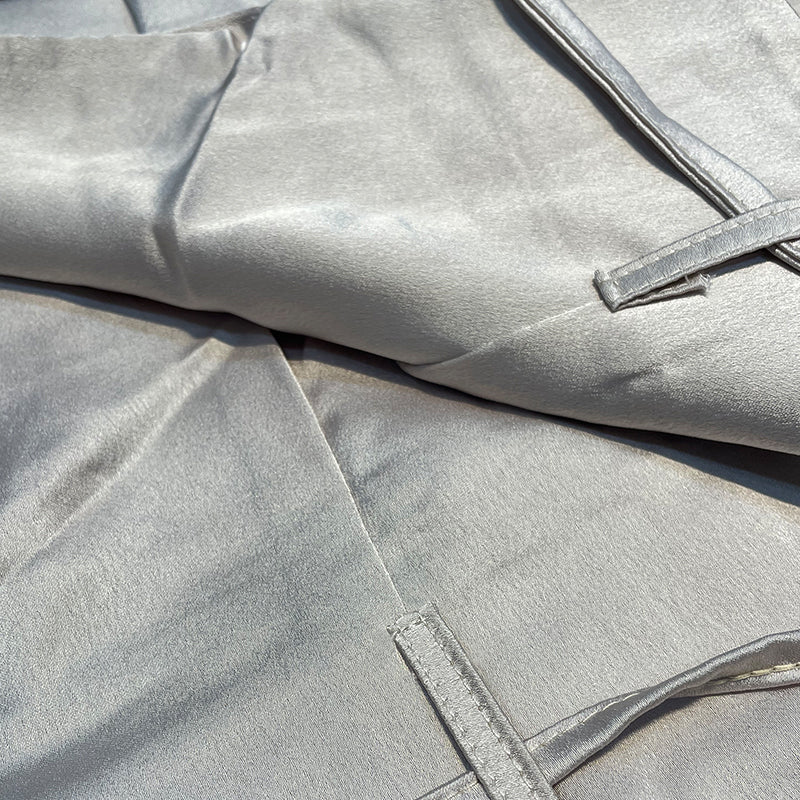 Elegant Satin Halter Top Two Piece Set for Women with Drawstring Wide Leg Pant Relaxed Style