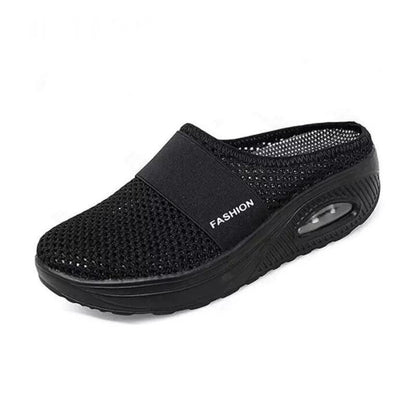 Comfortable Orthopedic Sandals for Women with Mesh Upper Air Cushion Sole Slip On Backless Mule Casual Style