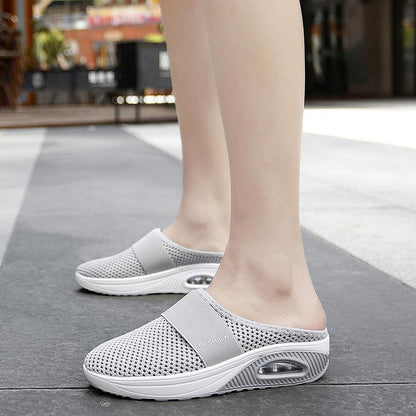 Comfortable Orthopedic Sandals for Women with Mesh Upper Air Cushion Sole Slip On Backless Mule Casual Style
