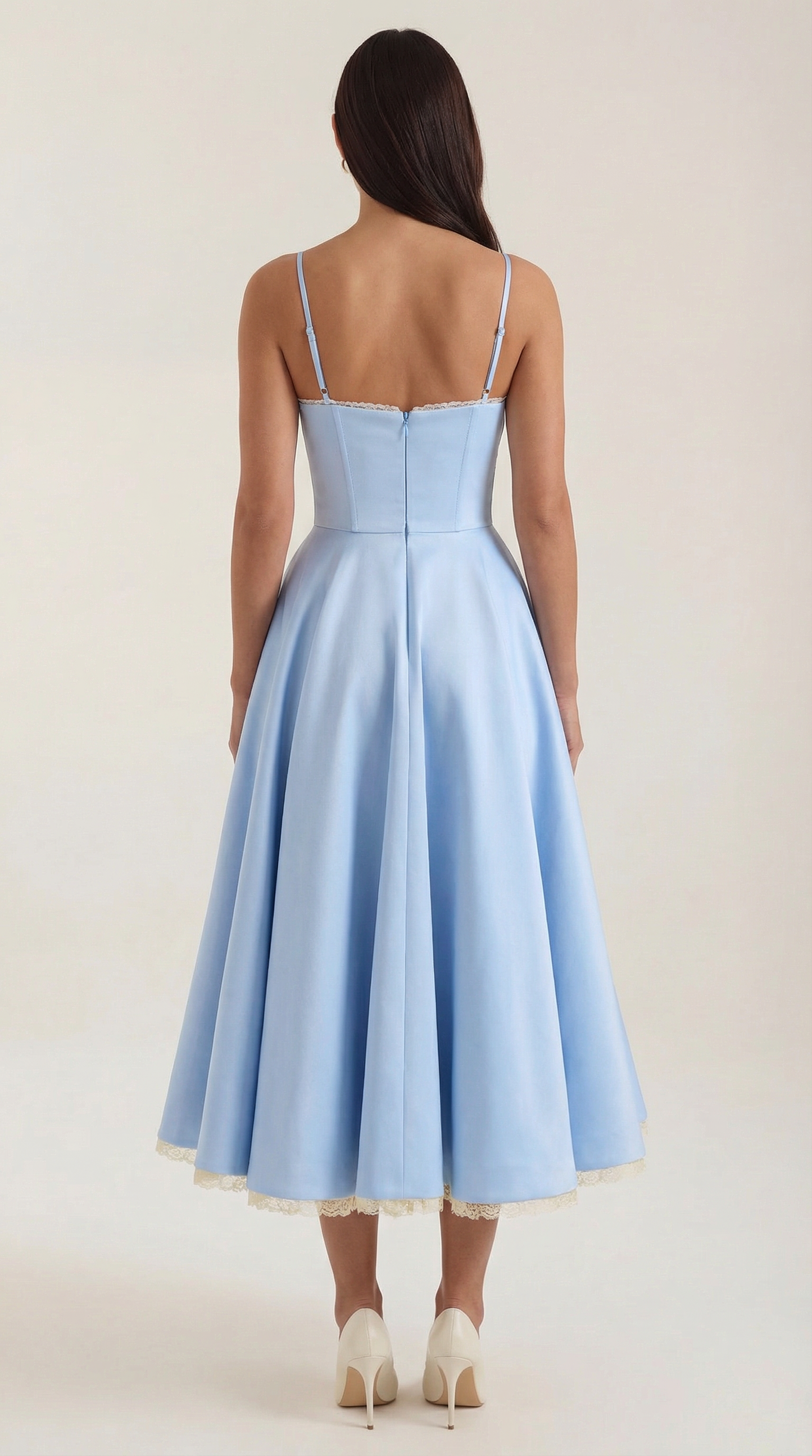 Elegant Tulle Cocktail Dress for Women with Sweetheart Neck Spaghetti Strap Fit and Flare Midi Party Style