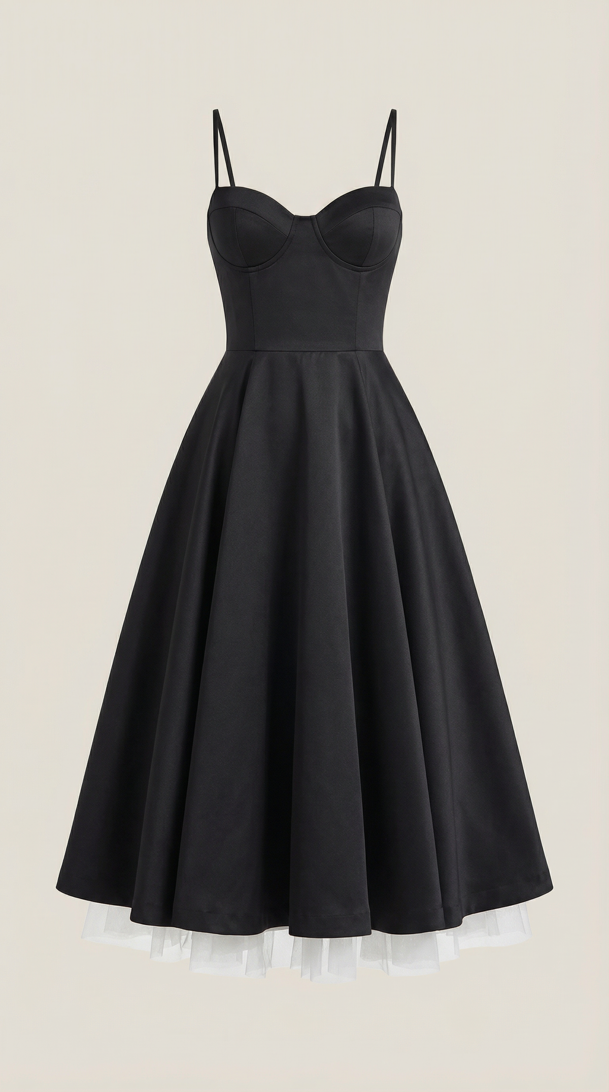 Elegant Tulle Cocktail Dress for Women with Sweetheart Neck Spaghetti Strap Fit and Flare Midi Party Style