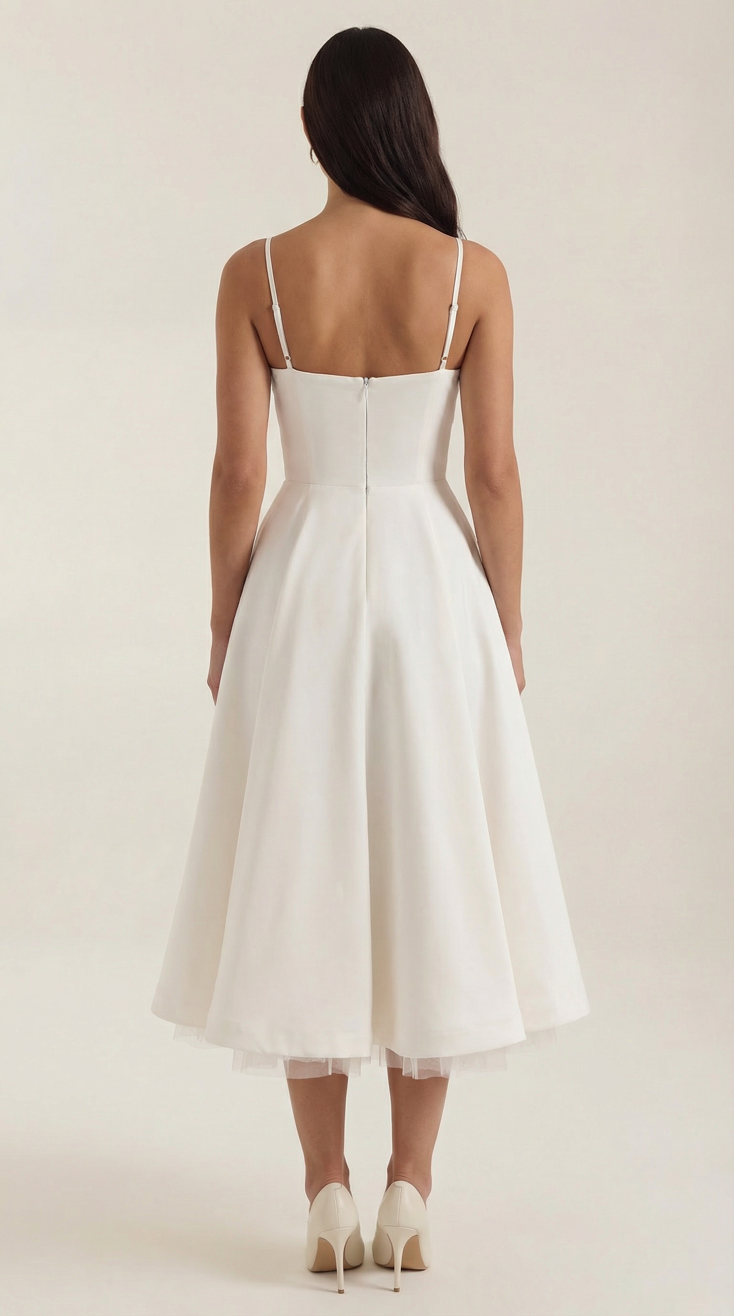 Elegant Tulle Cocktail Dress for Women with Sweetheart Neck Spaghetti Strap Fit and Flare Midi Party Style