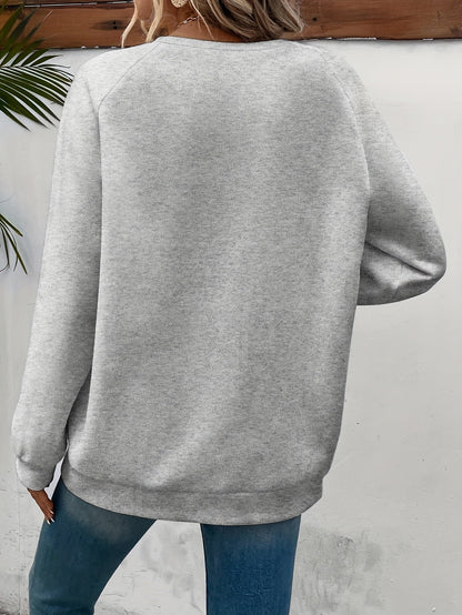 Cozy Oversized Sweatshirt for Women with Crew Neck Long Sleeve Heart Print Relaxed Style