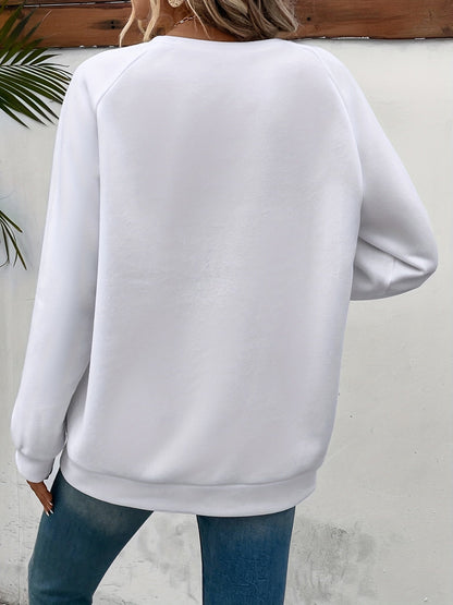Cozy Oversized Sweatshirt for Women with Crew Neck Long Sleeve Heart Print Relaxed Style