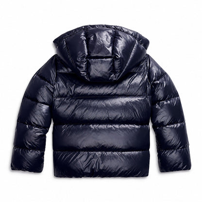 Cozy Puffer Jacket for Women with Hooded Collar Long Sleeve Zip Up Padded Quilted Style