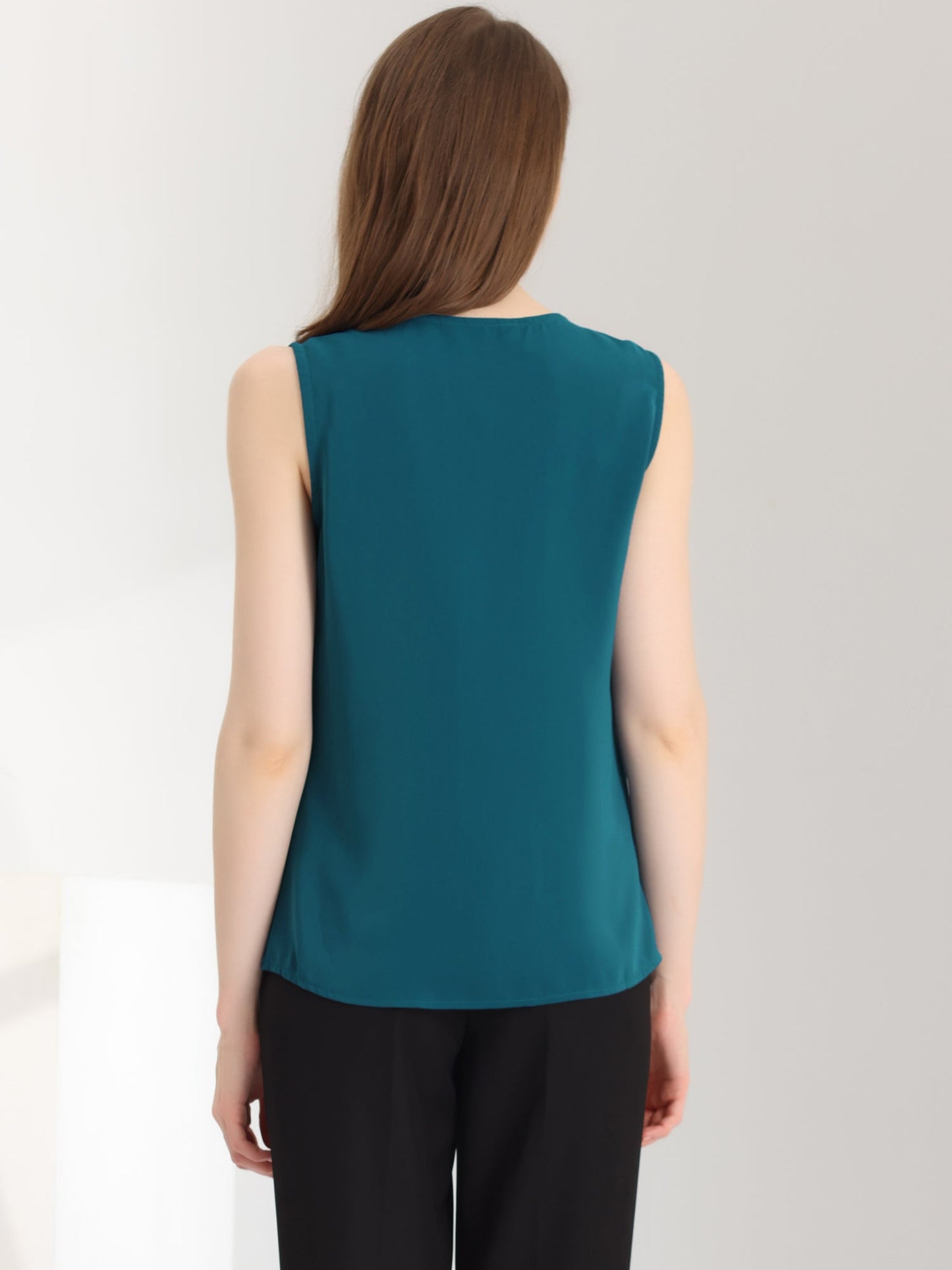 Effortless Blouses for Women with V Neck Sleeveless Relaxed Flowing Tank Top Style