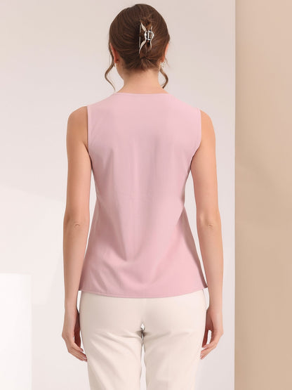Effortless Blouses for Women with V Neck Sleeveless Relaxed Flowing Tank Top Style