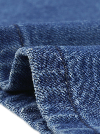 Effortless Denim Skirt for Women with High Waist Midi A Line Button Front Casual Jean Style