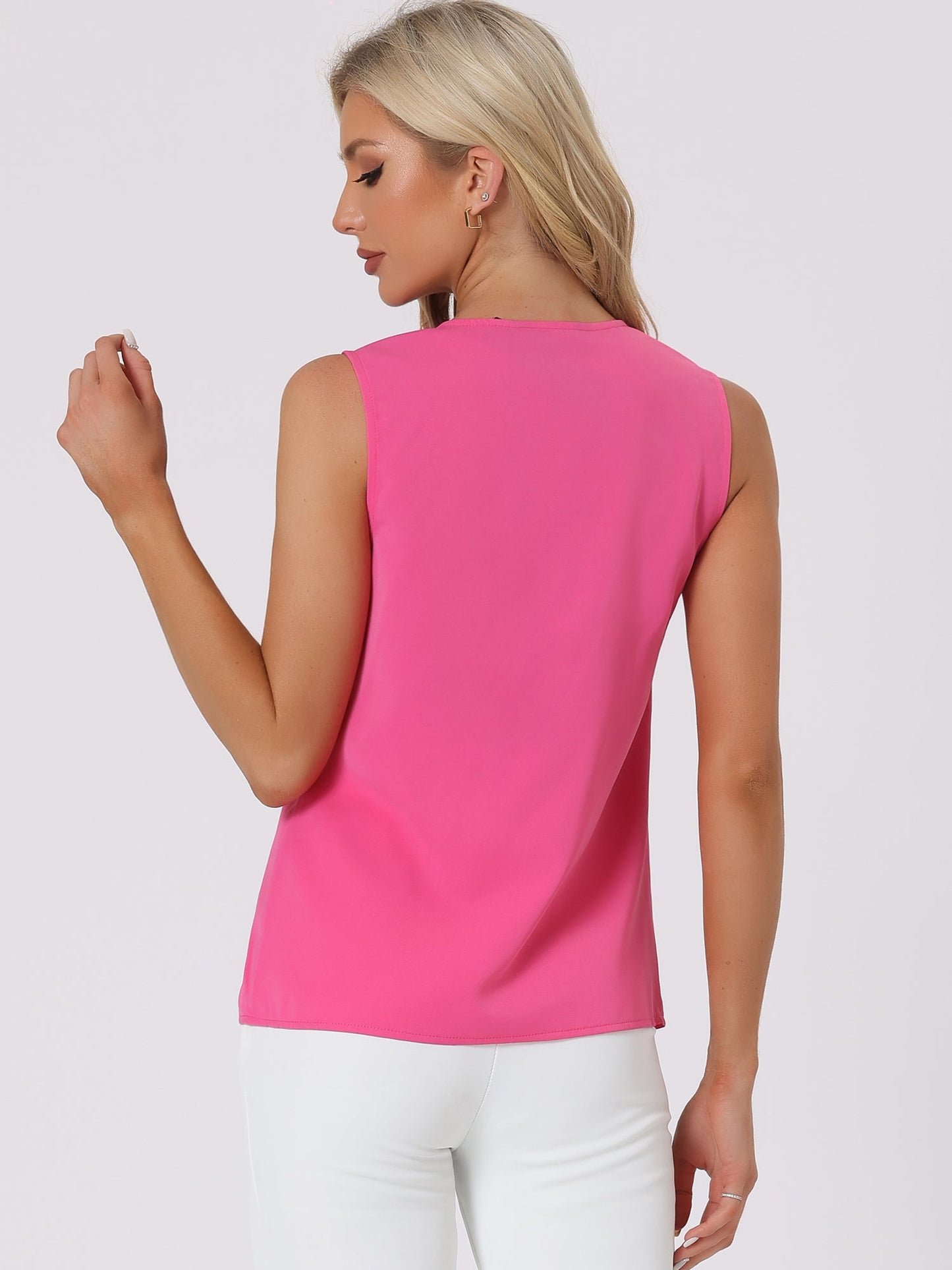 Effortless Blouses for Women with V Neck Sleeveless Relaxed Flowing Tank Top Style