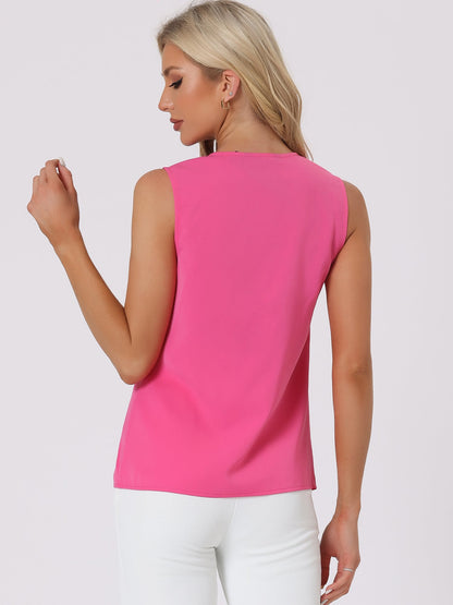 Effortless Blouses for Women with V Neck Sleeveless Relaxed Flowing Tank Top Style